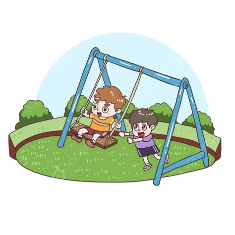 Children On Swings Clipart Flowers