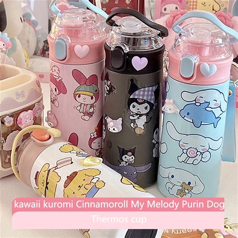 Taza Termo De Paja De Dibujos Animados Kawaii Sanrio Cinnamoroll Anime