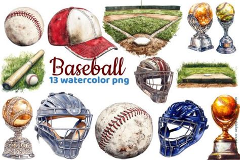 Watercolor Baseball Clipart Sport Png Graphic By Clipart Fusion