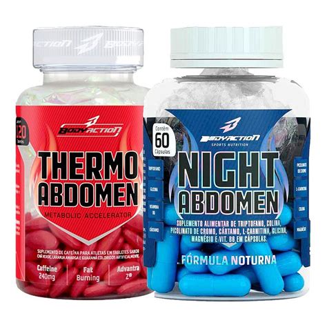 KIT QUEIMA GORDURA THERMO ABDOMEN 120 CÁPSULAS NIGHT ABDOMEN BRINDE