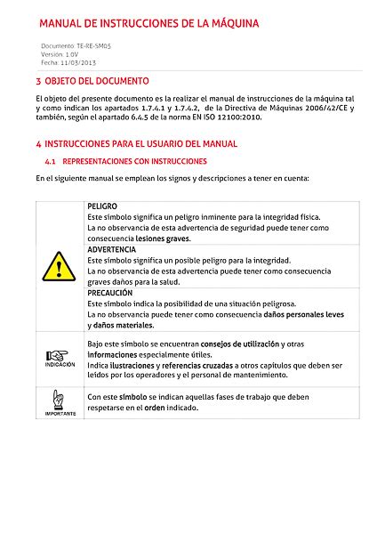 Ingeniería de seguridad Manual de Instrucciones de la Máquina i9s