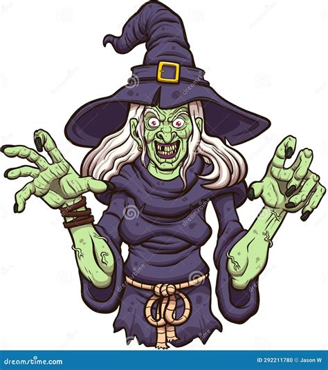 Evil Witch. Vector Illustration with Simple Gradients. Stock Vector ...