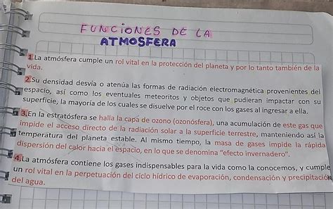 Hola Gente Me Ayudan Con Esta Tarea Miren Tengo Que Buscar Las Funciones De La Atmósfera Tengo 4