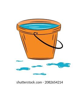 Leaking Bucket Vector Illustration Isolated On Stock Vector Royalty