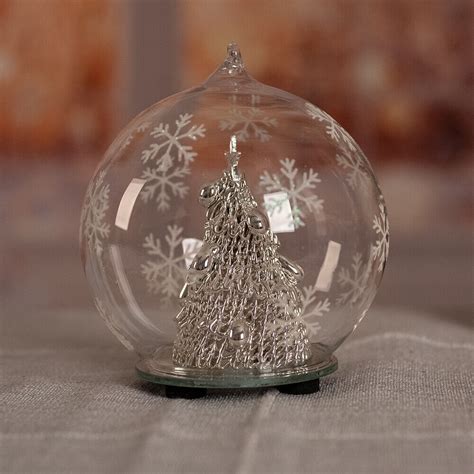 Weihnachts Tisch Deko Leuchte Glas Kugel Design Winter Fenster Bank