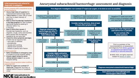 Overview Subarachnoid Haemorrhage Caused By A Ruptured Aneurysm Diagnosis And Management