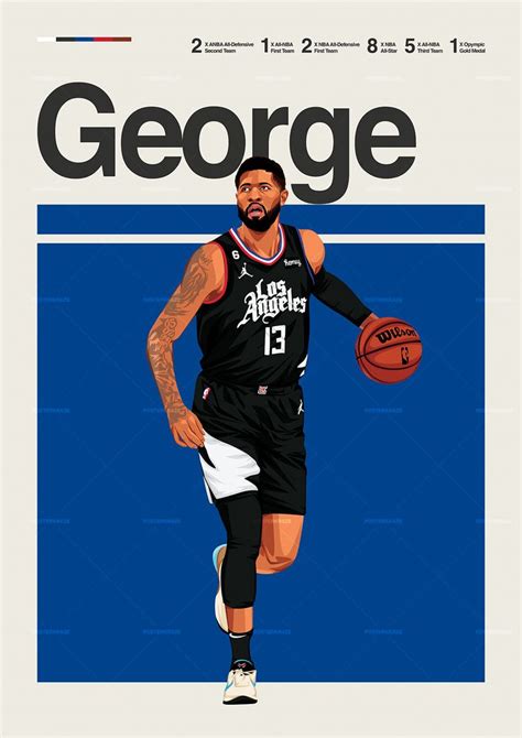 Paul George Poster for Los Angeles Clippers Fans | Paul george posters ...