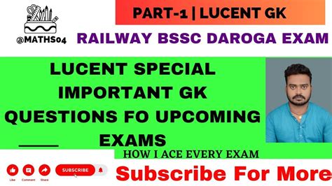 Lucent Important GK Questions ALP BSSC BIHAR DAROGA GS Selected