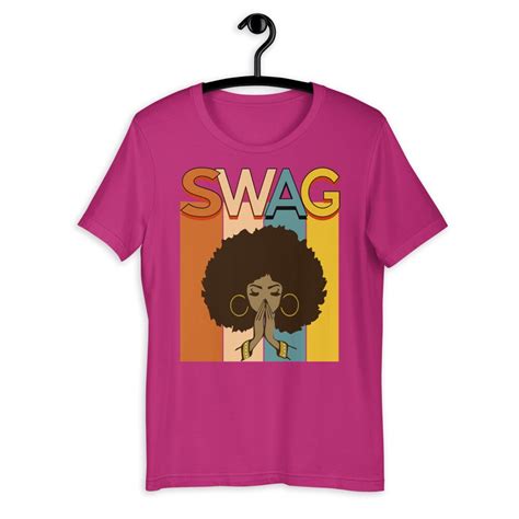 Swag Melanin Afro Hair African American Black Women Shirt Etsy