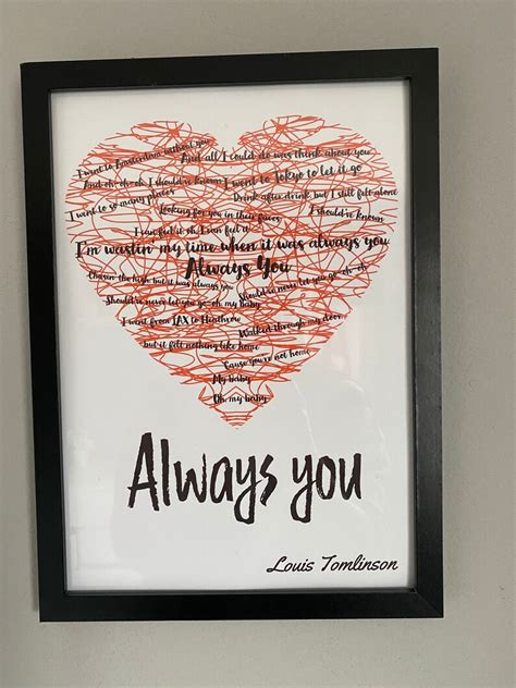 Louis Tomlinson Always You Lyrics Poster | Etsy