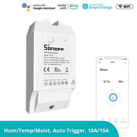 SONOFF TH10: Temperature And Humidity Monitoring Wi-Fi Smart Switch ...