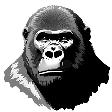 Gorilla Head Sketch · Creative Fabrica