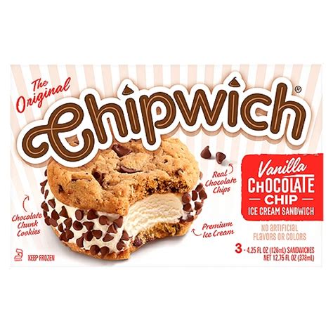 The Original Chipwich Vanilla Chocolate Chip Ice Cream Sandwich 4 25