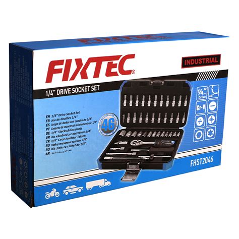 Fixtec Hand Tools Set Adjustable Long Handle Ratchet Wrench 46pcs Car