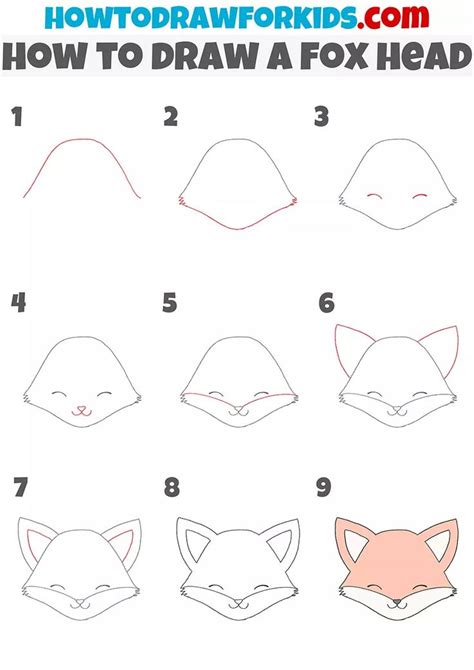 How To Draw A Fox Face Cartoon Fox Drawing Fox Drawing Tutorial Fox