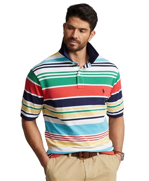 Polo Ralph Lauren Mens Big And Tall Striped Mesh Polo Shirt Macys