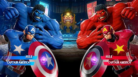 Blue Hulk Red Cap Vs Red Hulk Captain America Very Hard Marvel