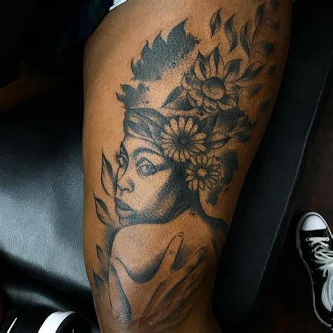 Faisal Al Lami On Instagram “ Tattoo Sal Erykahbadu Portrait On Thigh