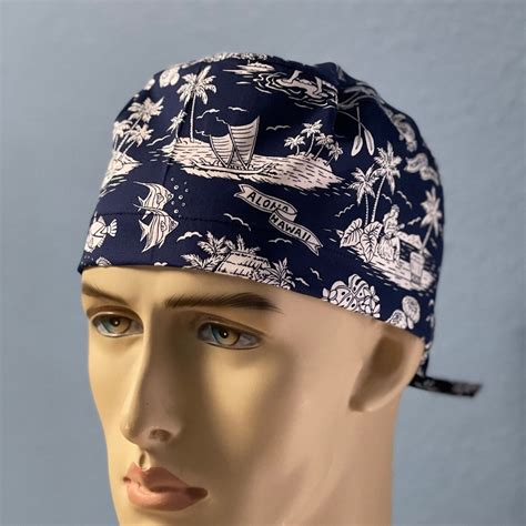 Island Paradise Scrub Cap Men Women Custom Made Hat Healthcare Headgear