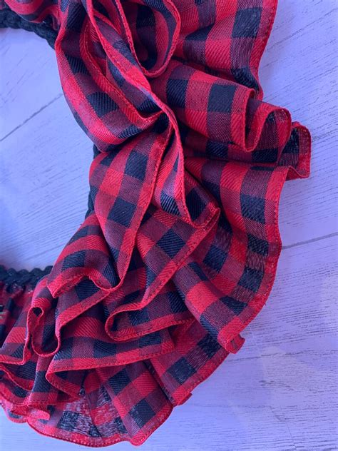 Red And Black Buffalo Plaid Wreath Etsy