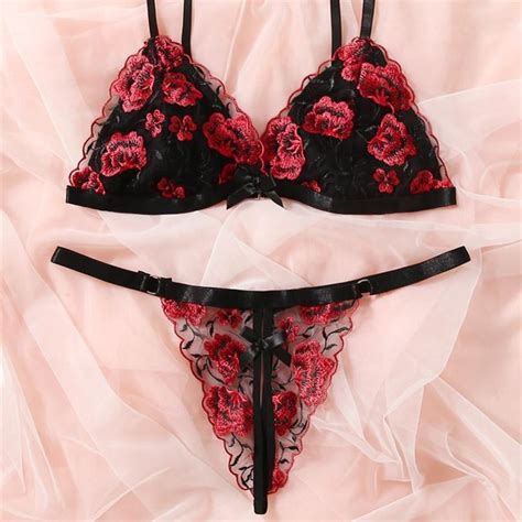 Kaufe Sexy Lingerie Set Lace Floral Embroidery Underwear Women Sensual