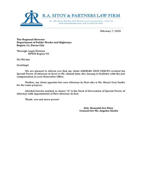 Letter To Dpwh Pdf