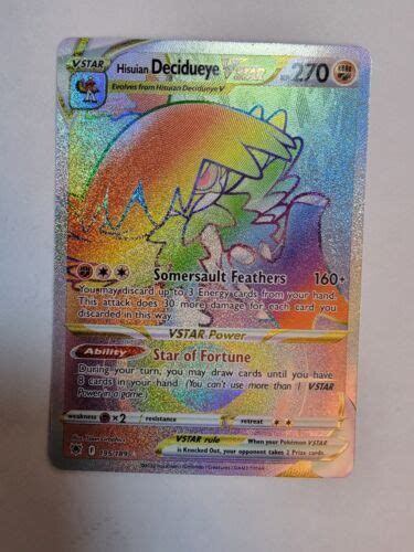 Hisuian Decidueye VSTAR 195 189 Rainbow Secret Rare Astral Radiance