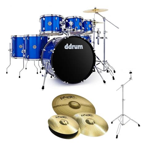 Ddrum D2 22 7pc Drum Kit Wpaiste Cymbals Cobalt Blue Sparkle At