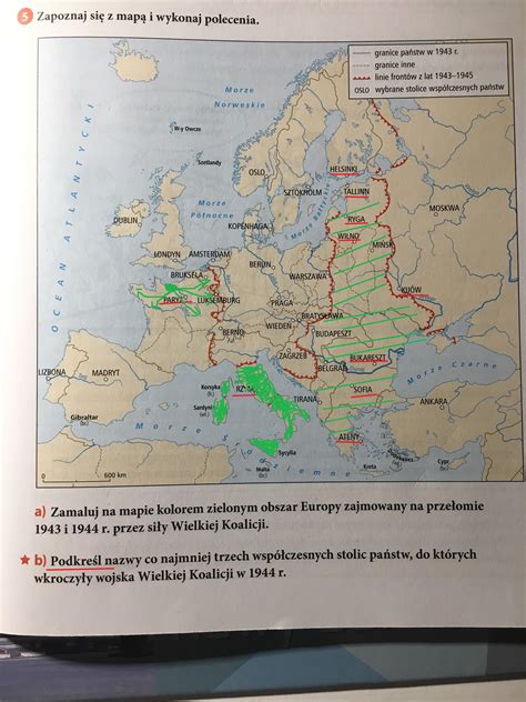 Zamaluj Na Mapie Kolorem Zielonym Obszar Europy