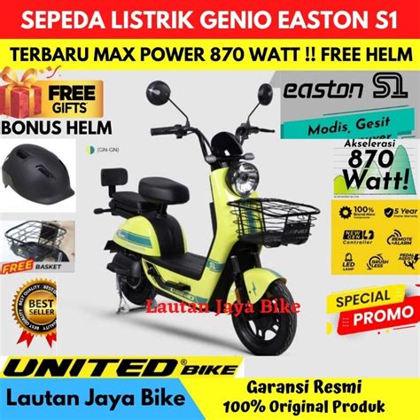 Jual Sepeda Listrik GENIO EASTON S1 By UNITEDBIKE Shopee Indonesia