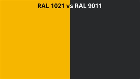 Ral 1021 Vs 9011 Ral Colour Chart Uk