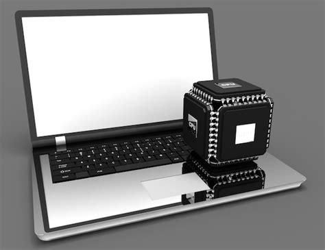Premium Photo | Laptop with multicore powerful chip concept. 3d ...