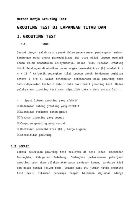 DOCX Metode Grouting Test DOKUMEN TIPS