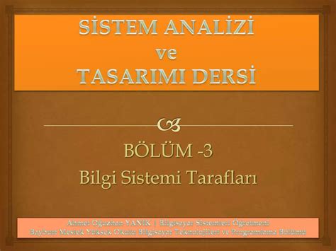 Sistem Analizi Ve Tasarimi Sunu Aoy PPT