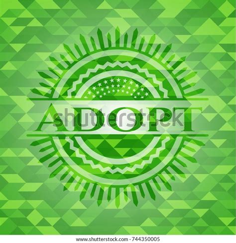 Adopt Green Emblem Mosaic Background Stock Vector Royalty Free