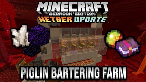 Piglin Bartering Farm Minecraft Bedrock Tutorial Caves Cliffs