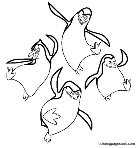 Madagascar Penguins Coloring Pages