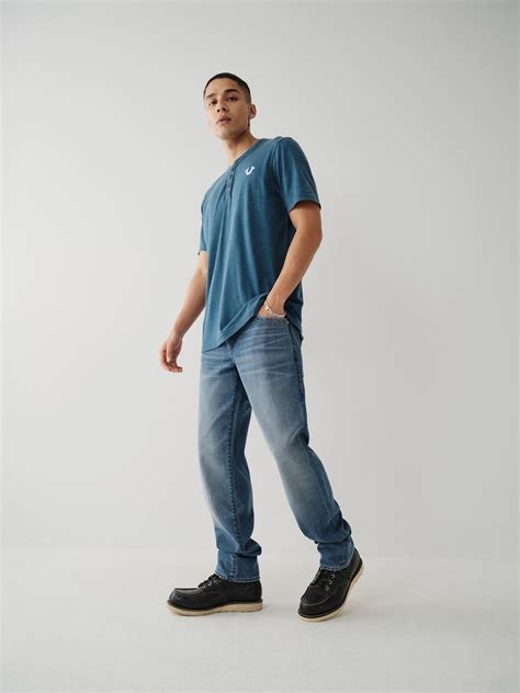Geno Super T Stitch Slim Jean Saharan Breeze Medium Wash True Religion