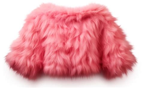 Premium Photo Pink Furry Coat On White Background