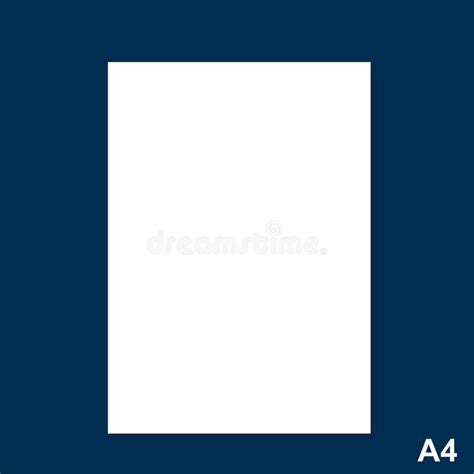 A4 Paper Blank Notebook Template With Blue Border Stock Vector