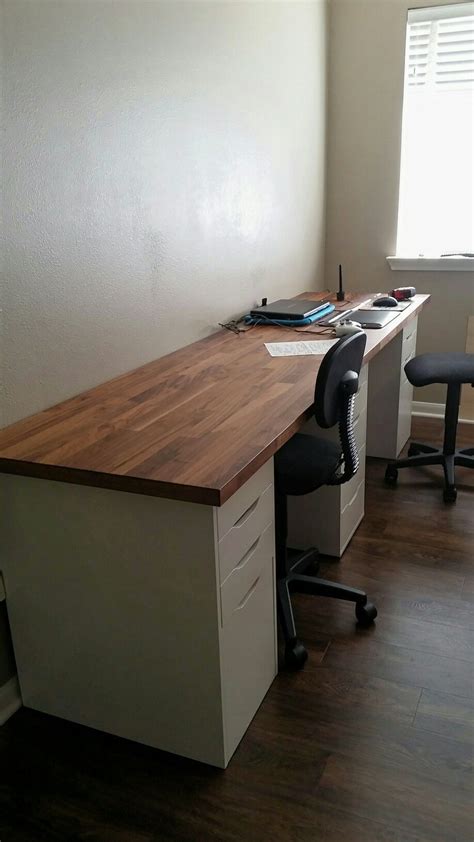 Desk In Craft Room Is 98 Ikea Karlby Countertop In Walnut Plus 3 Alex