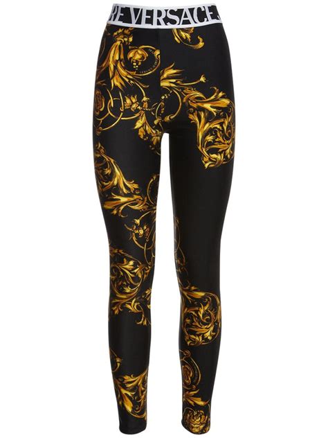 Versace Jeans Couture Garland Print Lycra Leggings Lyst