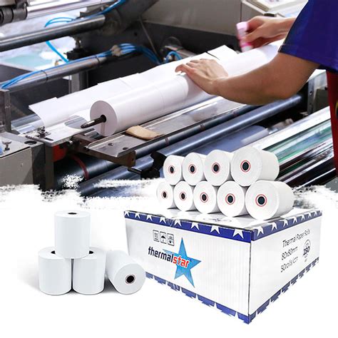 Black Image Thermal Paper Cash Register Roll For Atm Pos Thermal