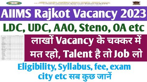 Aiims Vacancy Aiims Rajkot Recruitment Aiims