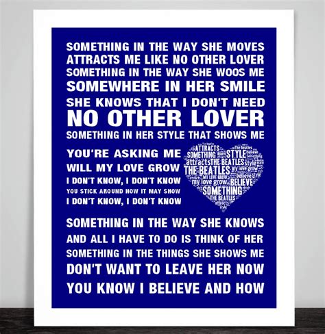 THE BEATLES Something Music Love Song Lyrics Wall Art Print - Etsy UK