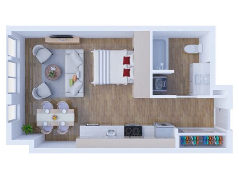 Modern Design 1 Bedroom Condo Floor Plan | Floor Roma