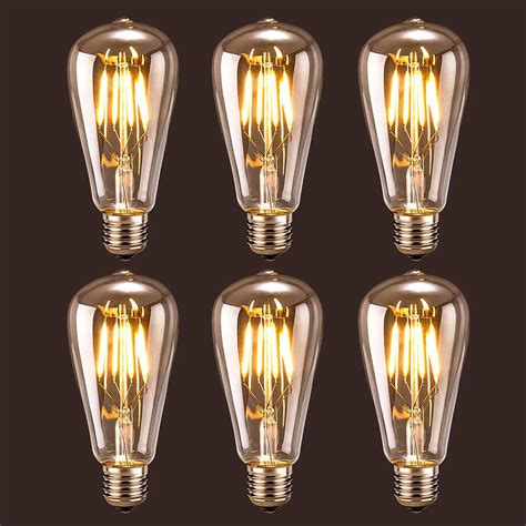 E26 110v Vintage Retro Led Edison Bulb Cob Filament Dimmable 4w 6w 8w Lamp Light Ebay