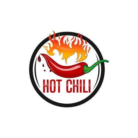 Hot Chilli Logo Food Label Or Sticker Concept For Farmers Market Organic Food Natural Product