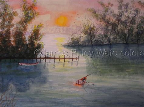 Paintings Sunrise Catch By James R Joy Watercolors