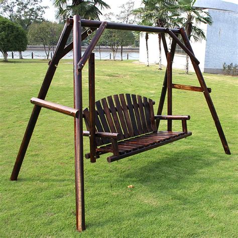 Savage Vall E Bois Carbonis Swing De Bois Ext Rieur Jardin Terrasse